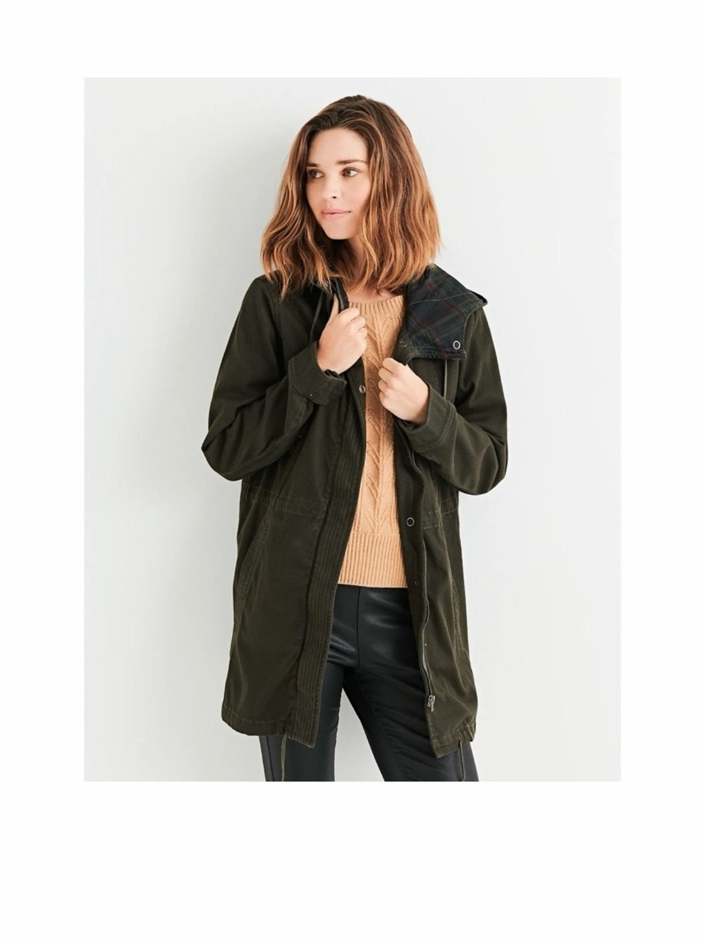 Lucky Brand Plaid Jordan Long Parka